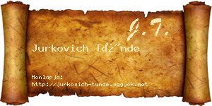 Jurkovich Tünde névjegykártya